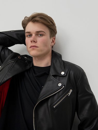 Men's leather jacket black Armani Exchange | Soulz.lt