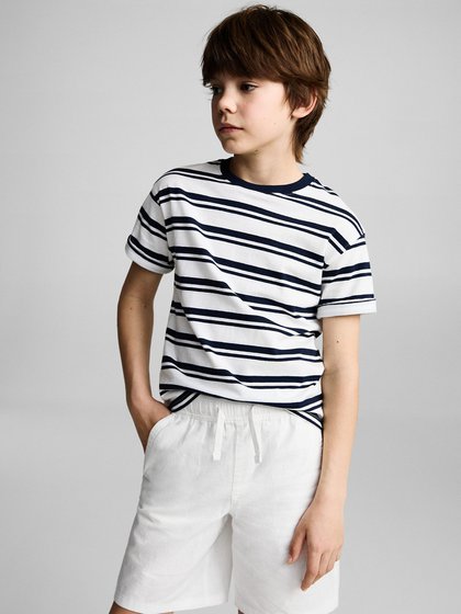 MANGO KIDS Valge Poiste lühikesed püksid