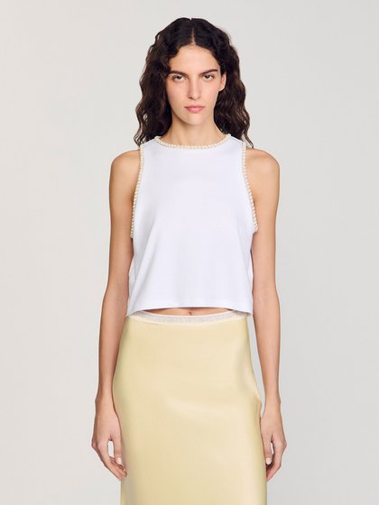 Sandro White Women's t-shirt s/s