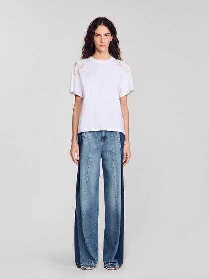 Sandro White Women's t-shirt s/s