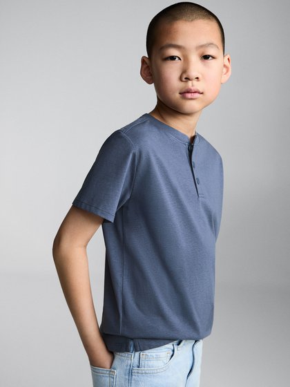 MANGO KIDS Tumesinine Poiste t-särk lühikeste varrukatega
