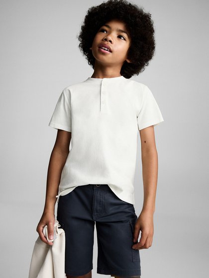 MANGO KIDS Kreemjas Poiste t-särk lühikeste varrukatega