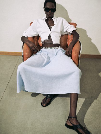 MANGO Light blue Women's skirt