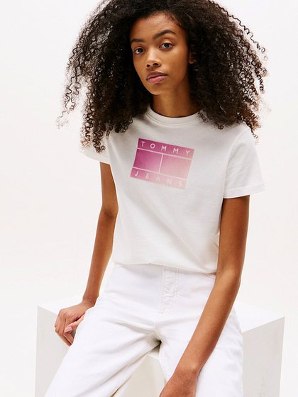 Tommy Jeans White Women's t-shirt s/s