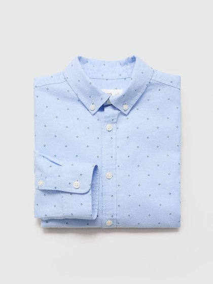 MANGO KIDS Light blue boy's shirt l/s