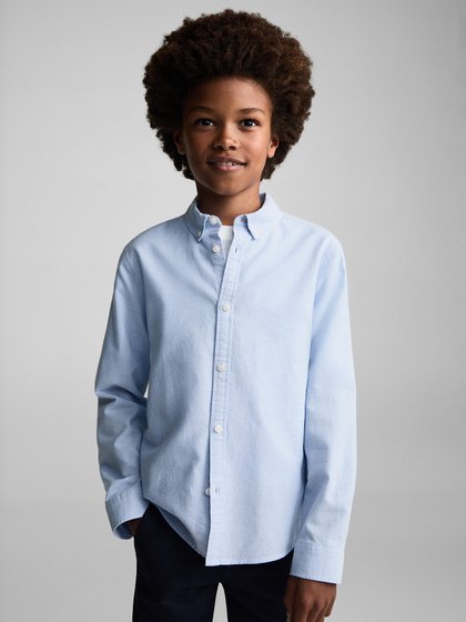 MANGO KIDS Light blue boy's shirt l/s