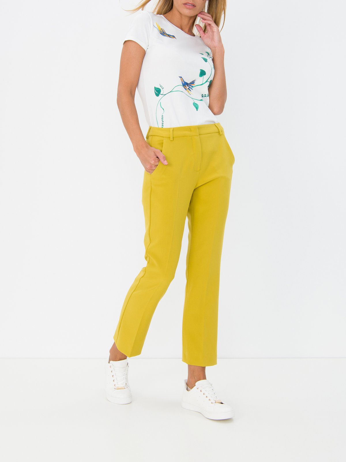 Women's trousers yellow Weekend Max Mara | Soulz.lt