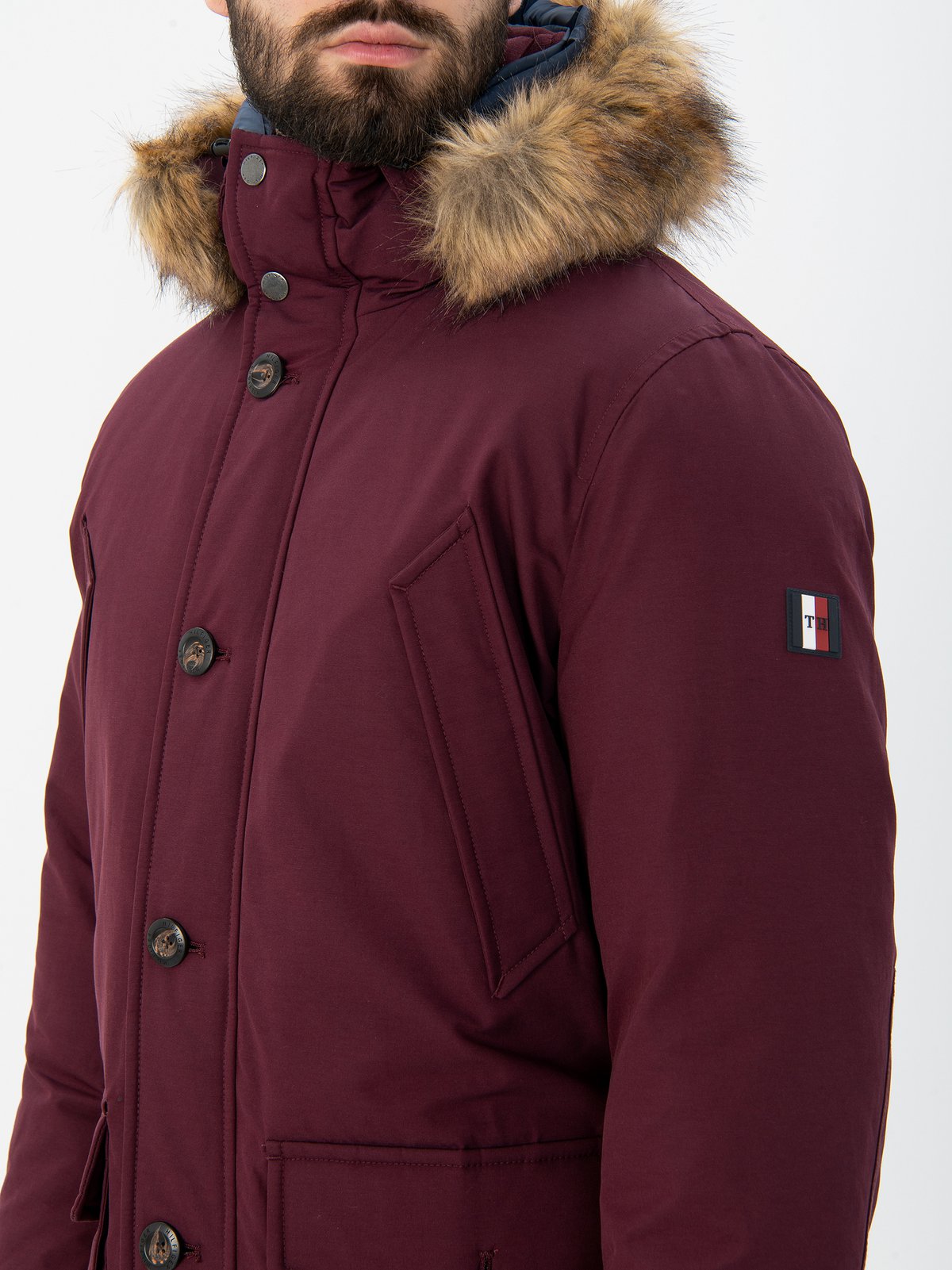 Fashion Tommy Hilfiger Burgendy Sorona Down Jacket