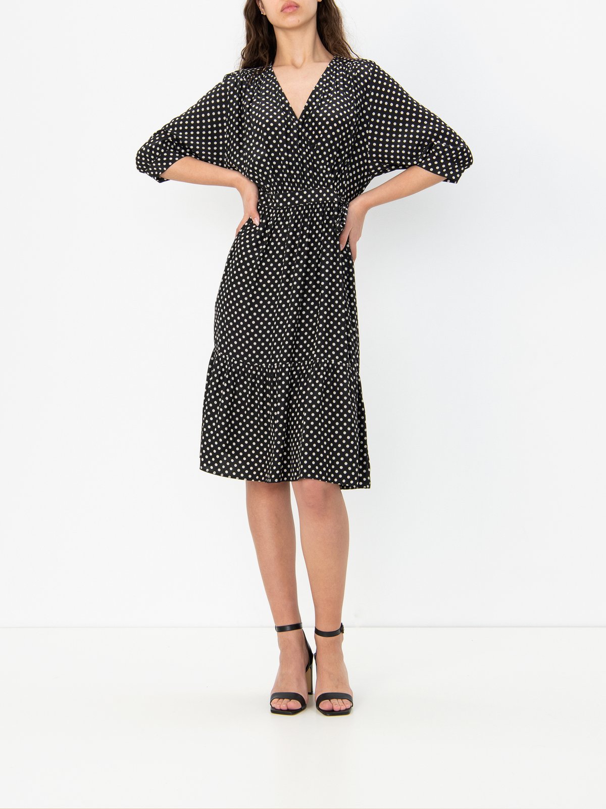 Milla Gerard Darel Maxi Dress Short Printed Round-neck Dress Camel