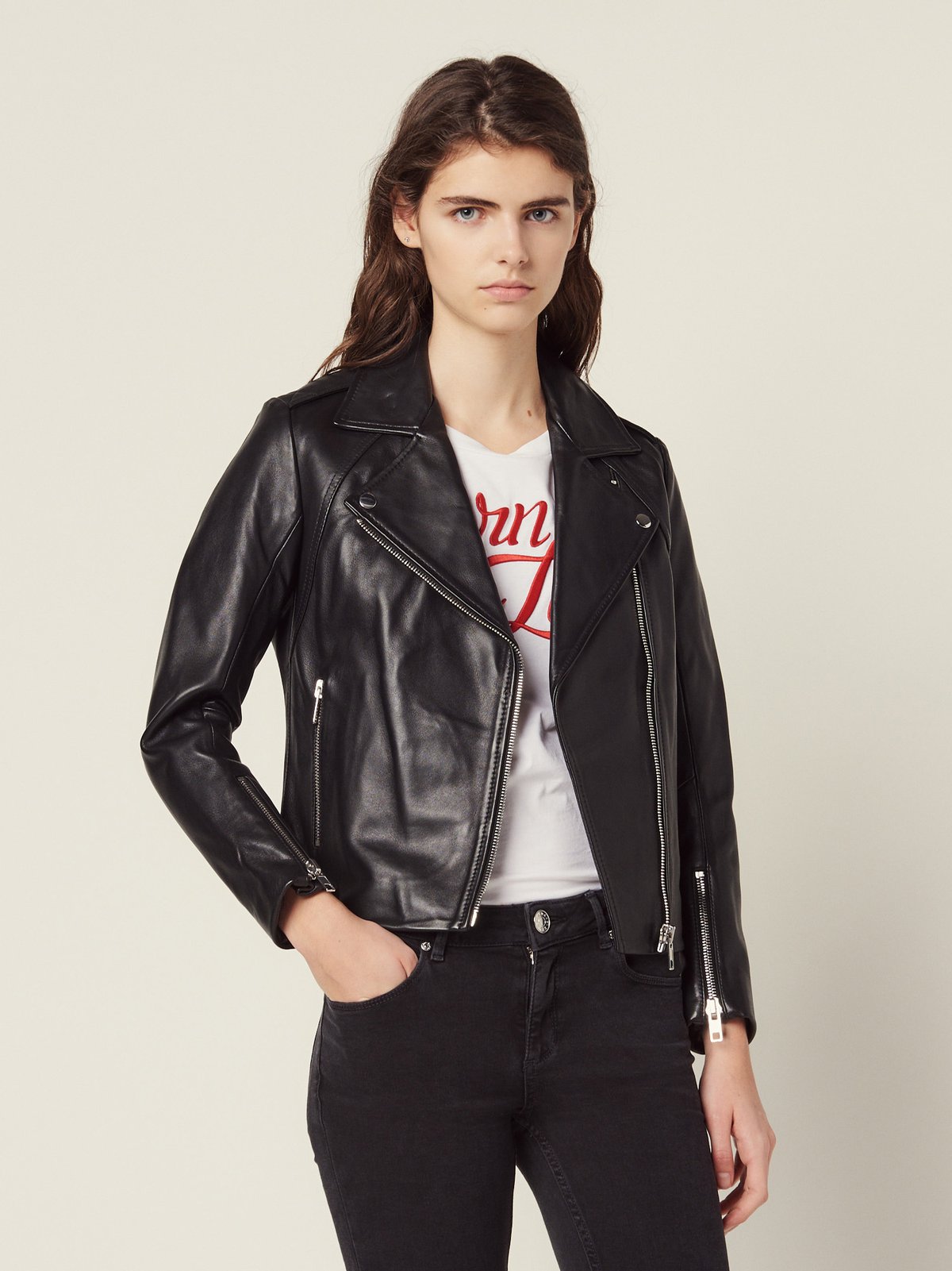 Women S Leather Jacket Sandro Soulz Lt
