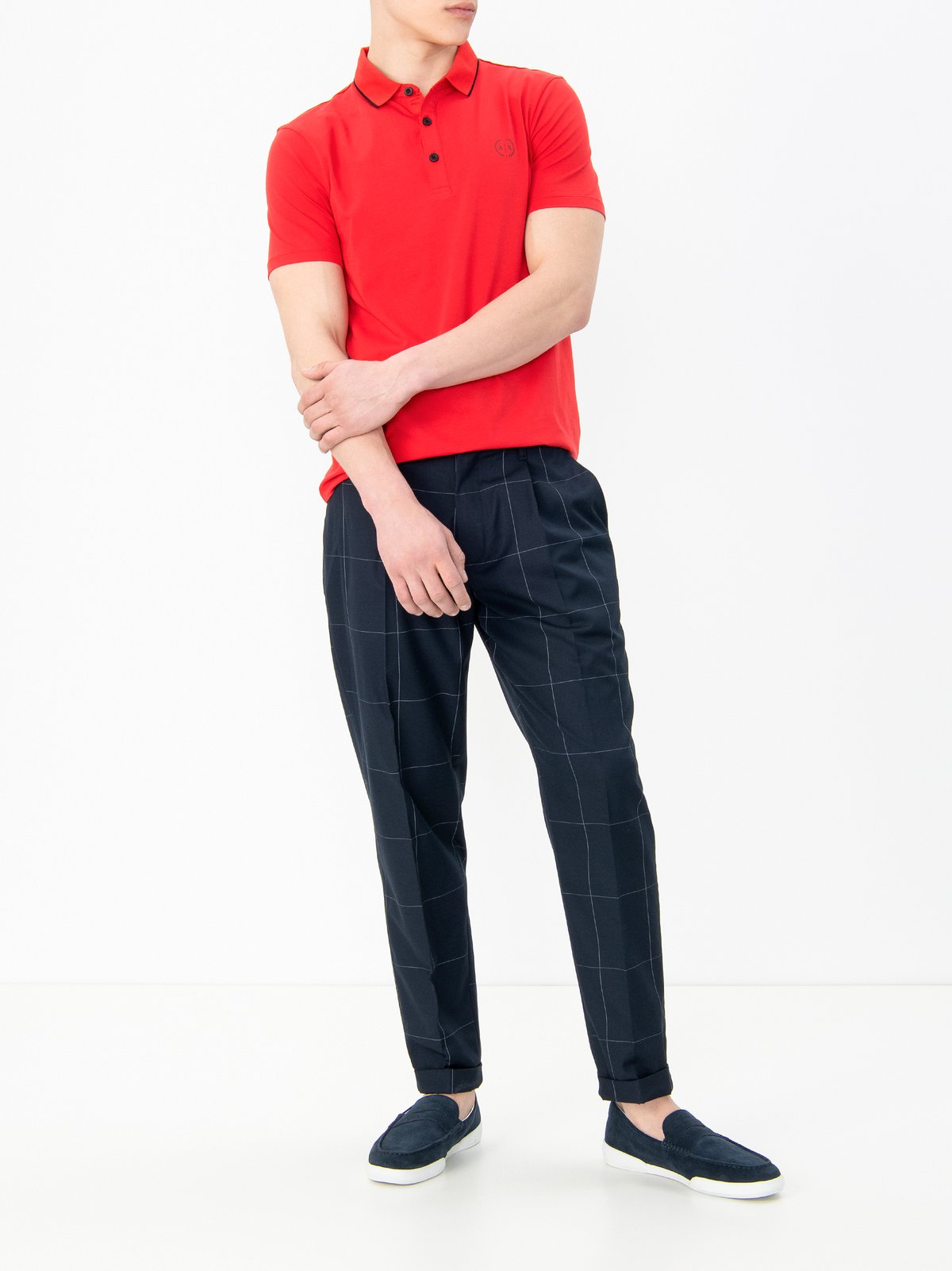 all red polo outfit