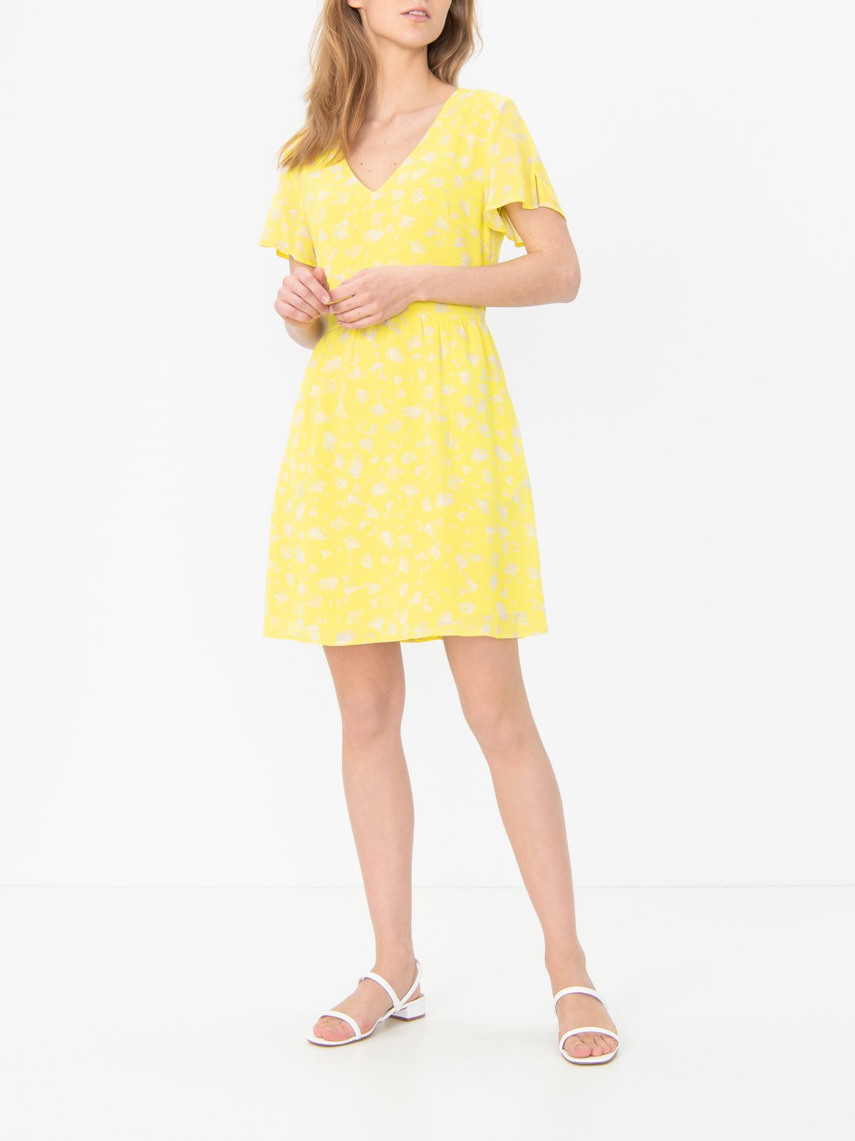 Calvin klein clearance yellow floral dress