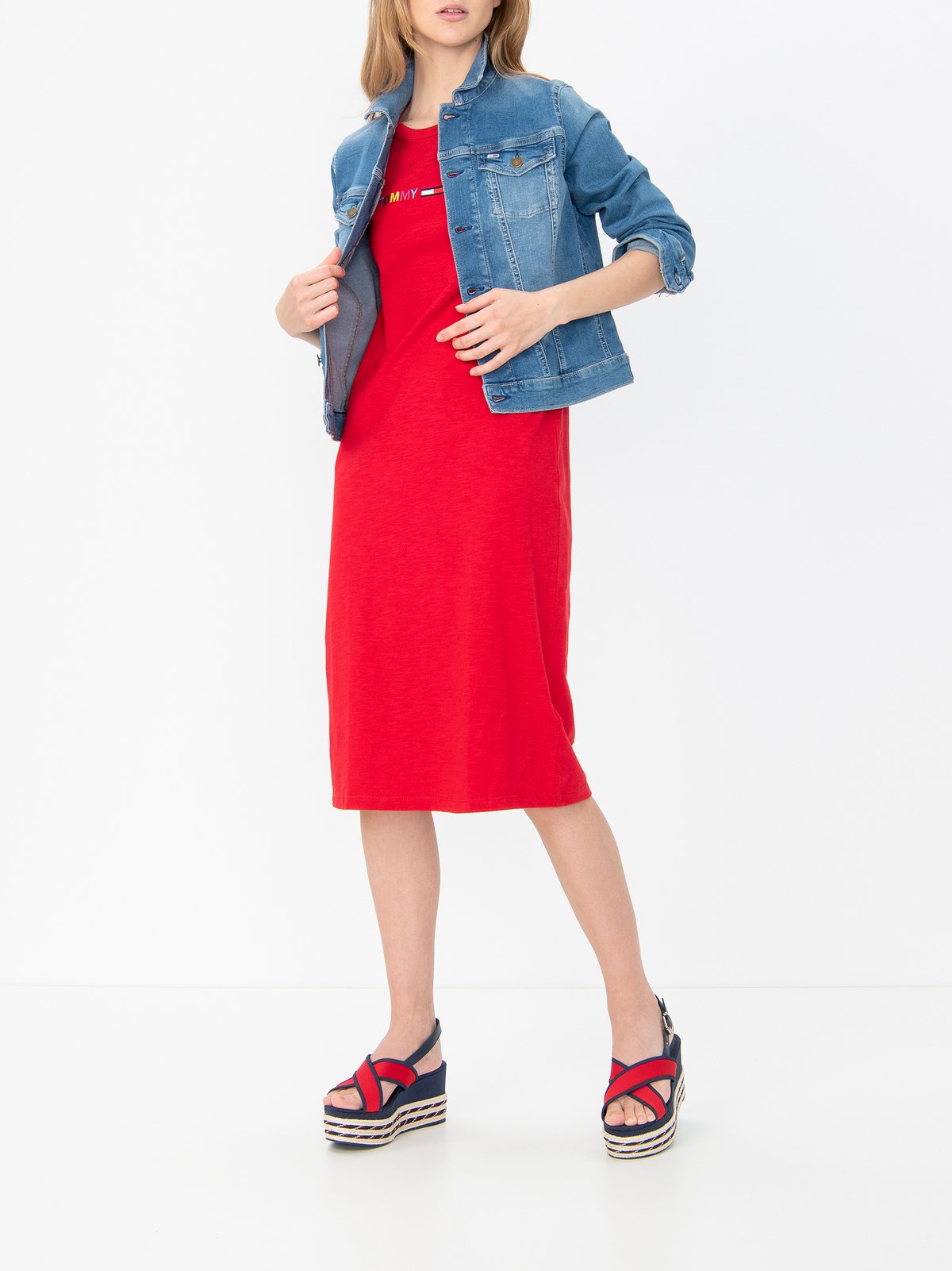 tommy jeans red dress