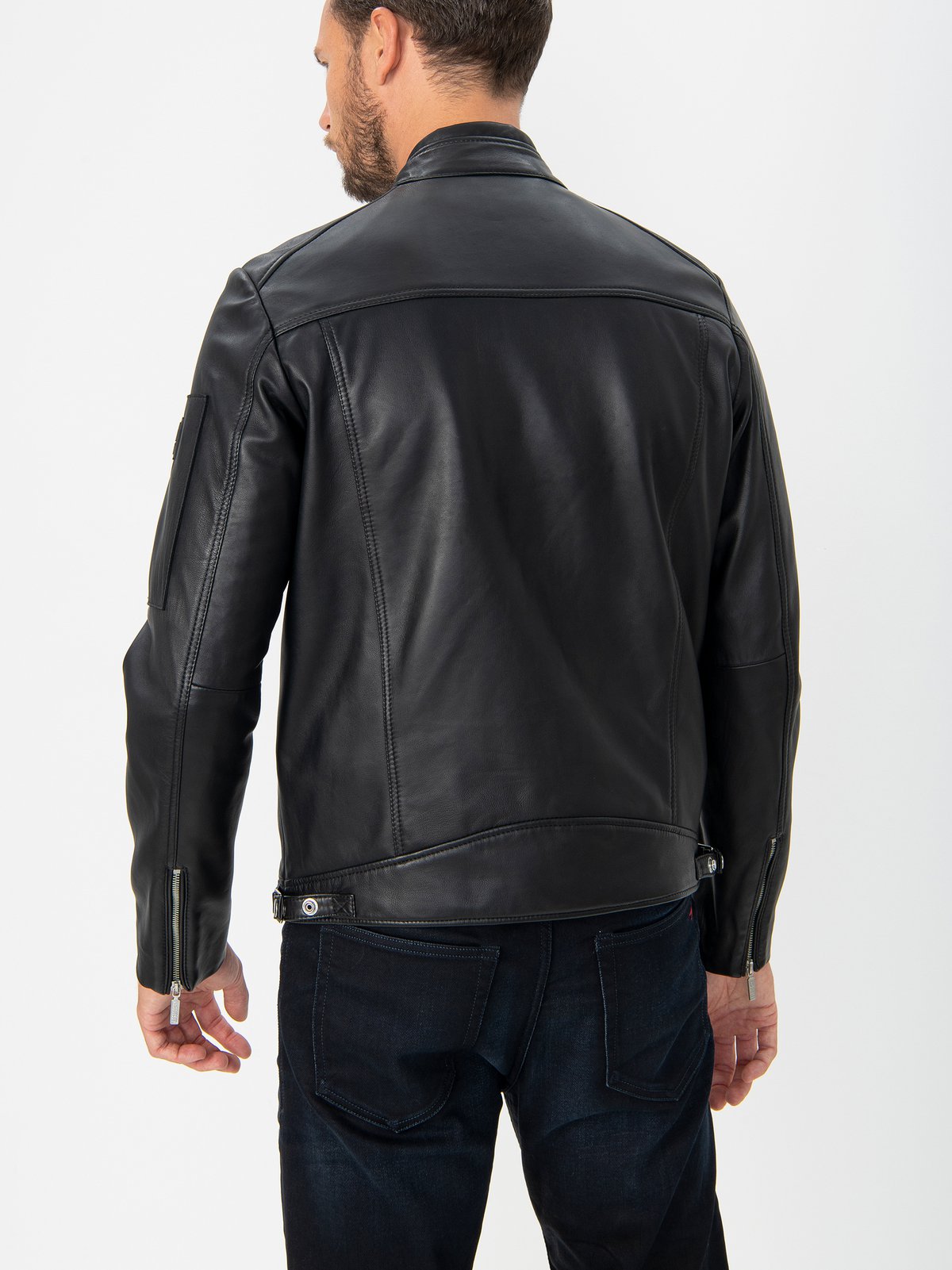 Men's leather jacket black Diesel | Soulz.lt