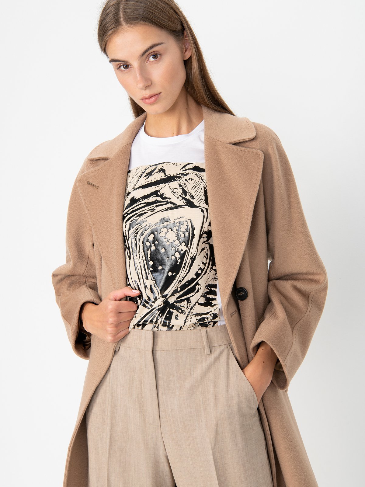 Women's coat beige Weekend Max Mara | Soulz.lt