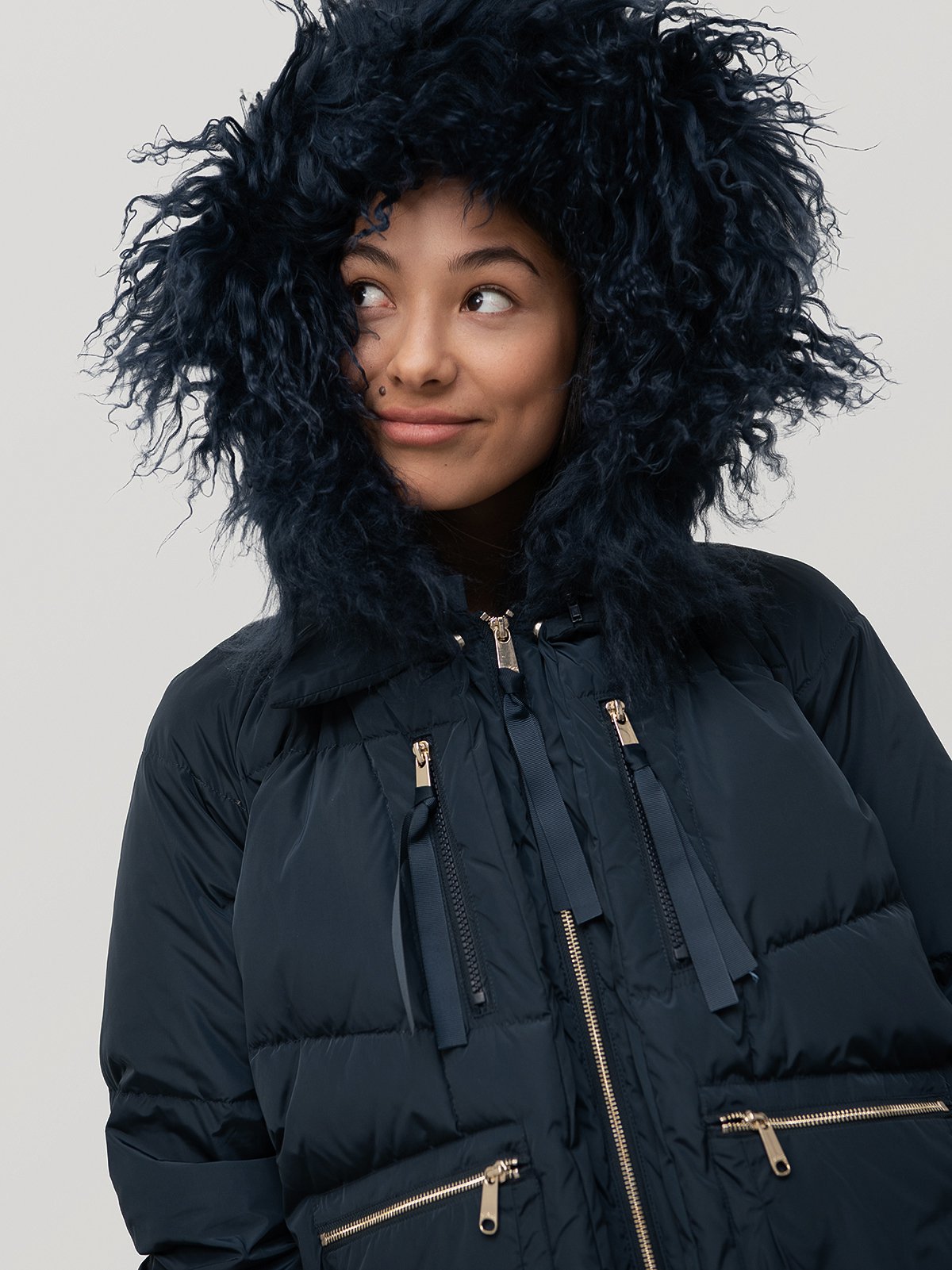 Women s down jacket navy MAX Co. Soulz.lv