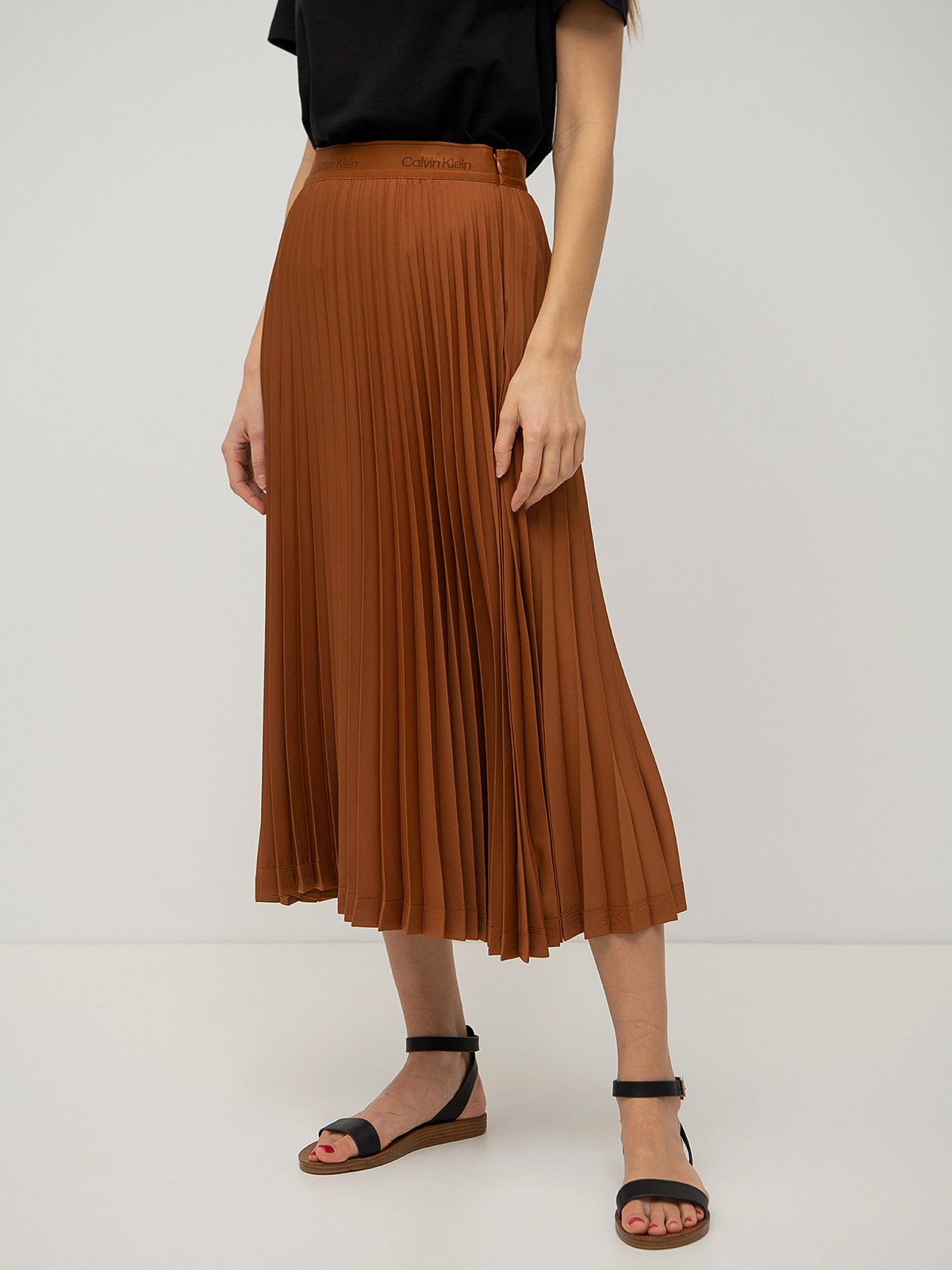 Pleated midi outlet skirt calvin klein