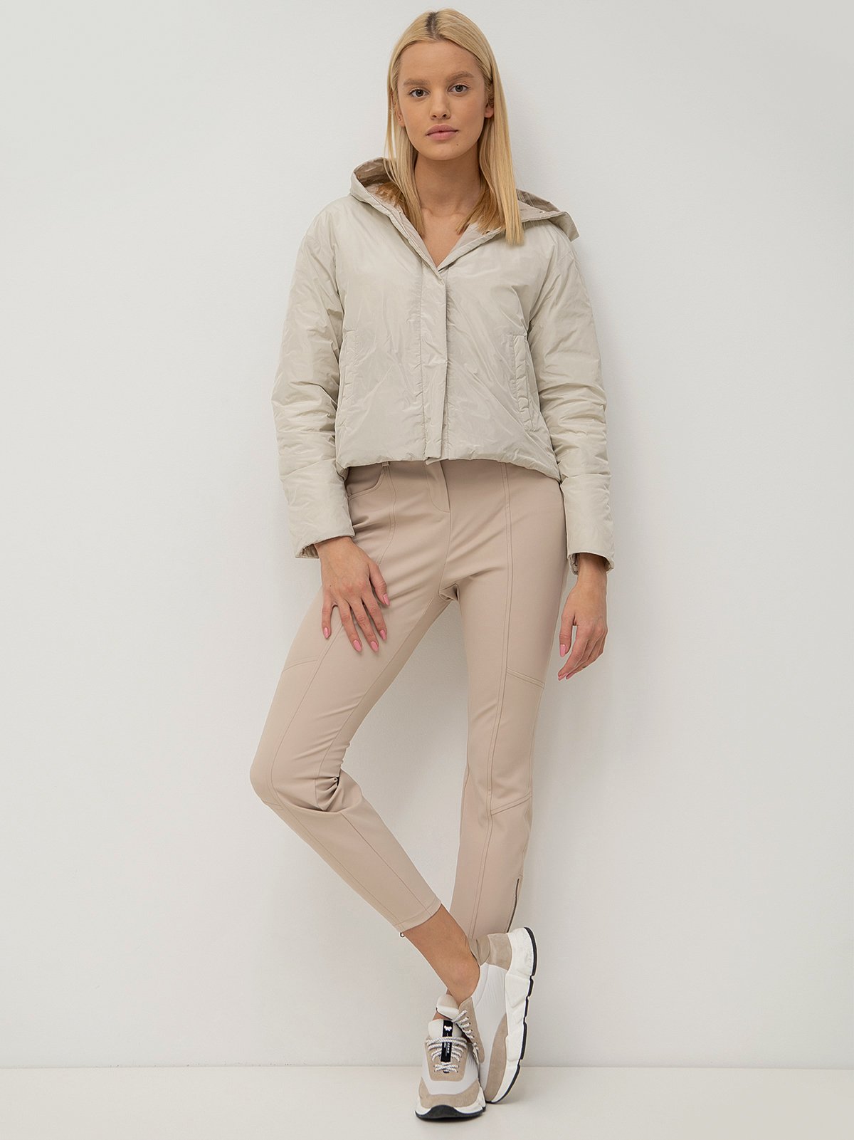Women's down jacket beige Max Mara | Soulz.lt