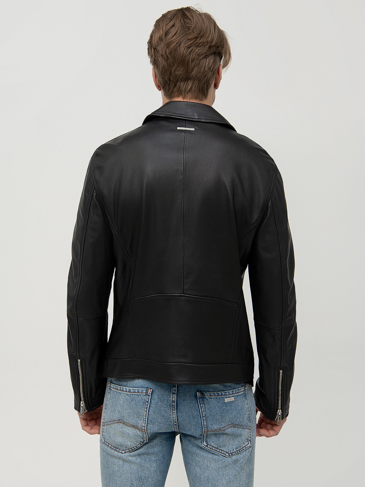 Men's leather jacket black Armani Exchange | Soulz.lt