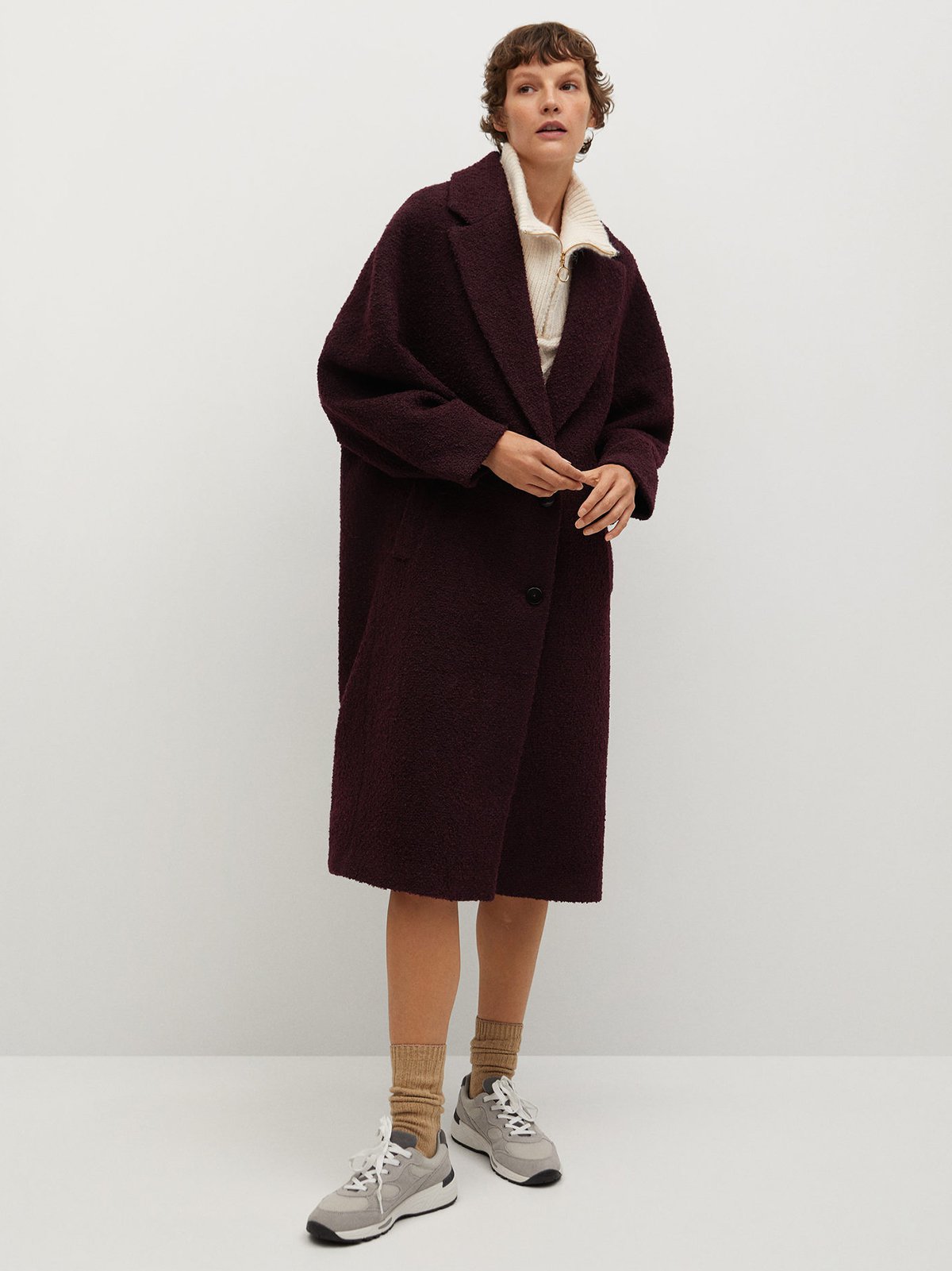 Mango on sale burgundy coat