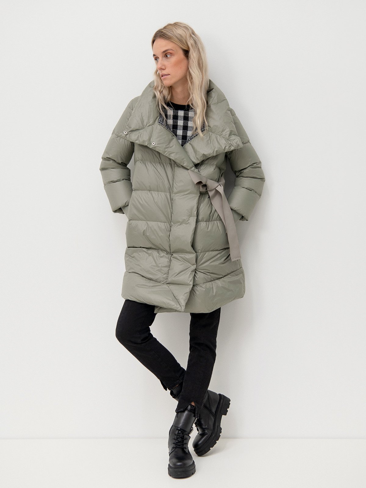 Women s down coat stone MAX Co. Soulz.lt