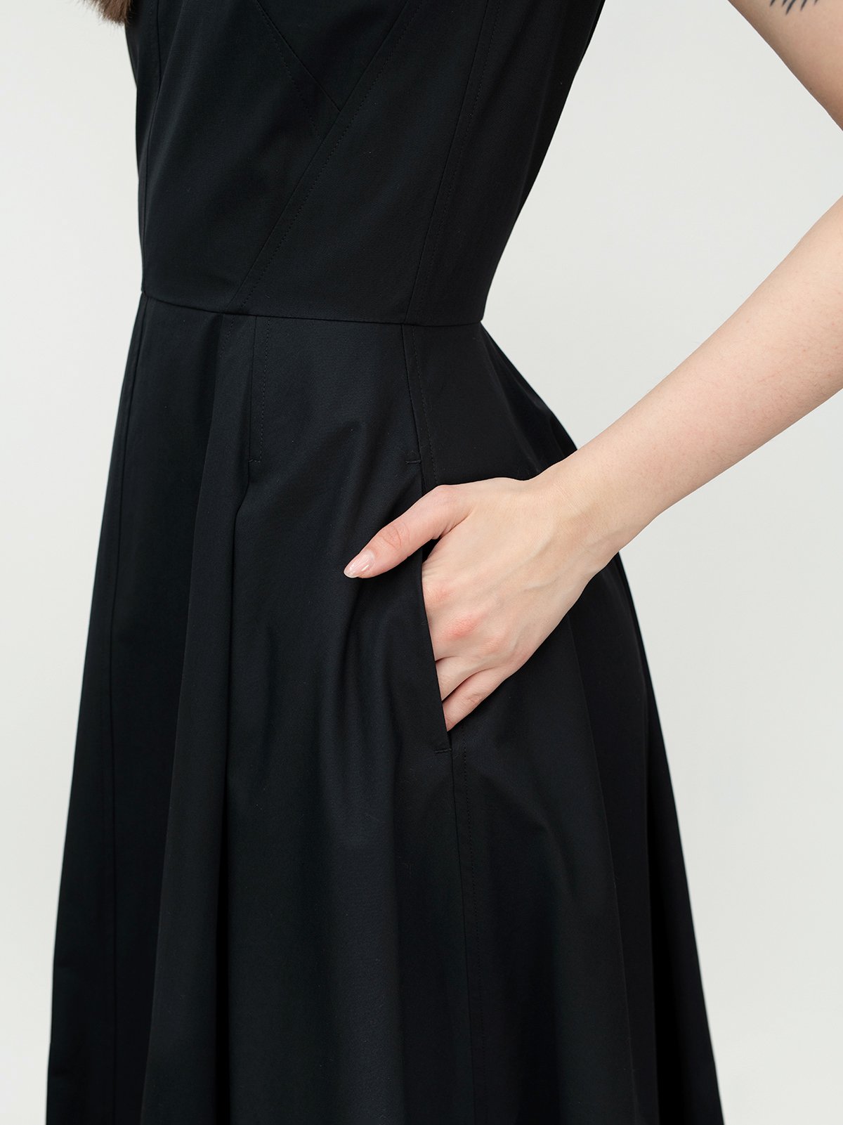 COS Flared Sleeveless Dress in Black