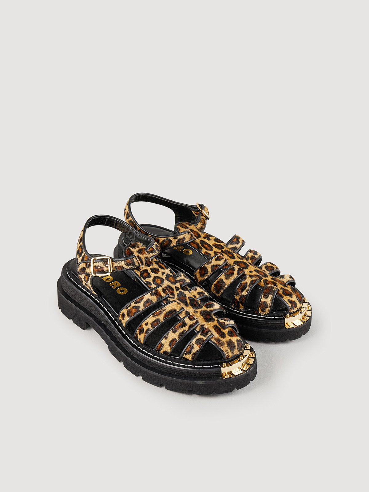 Sandro gold online sandals