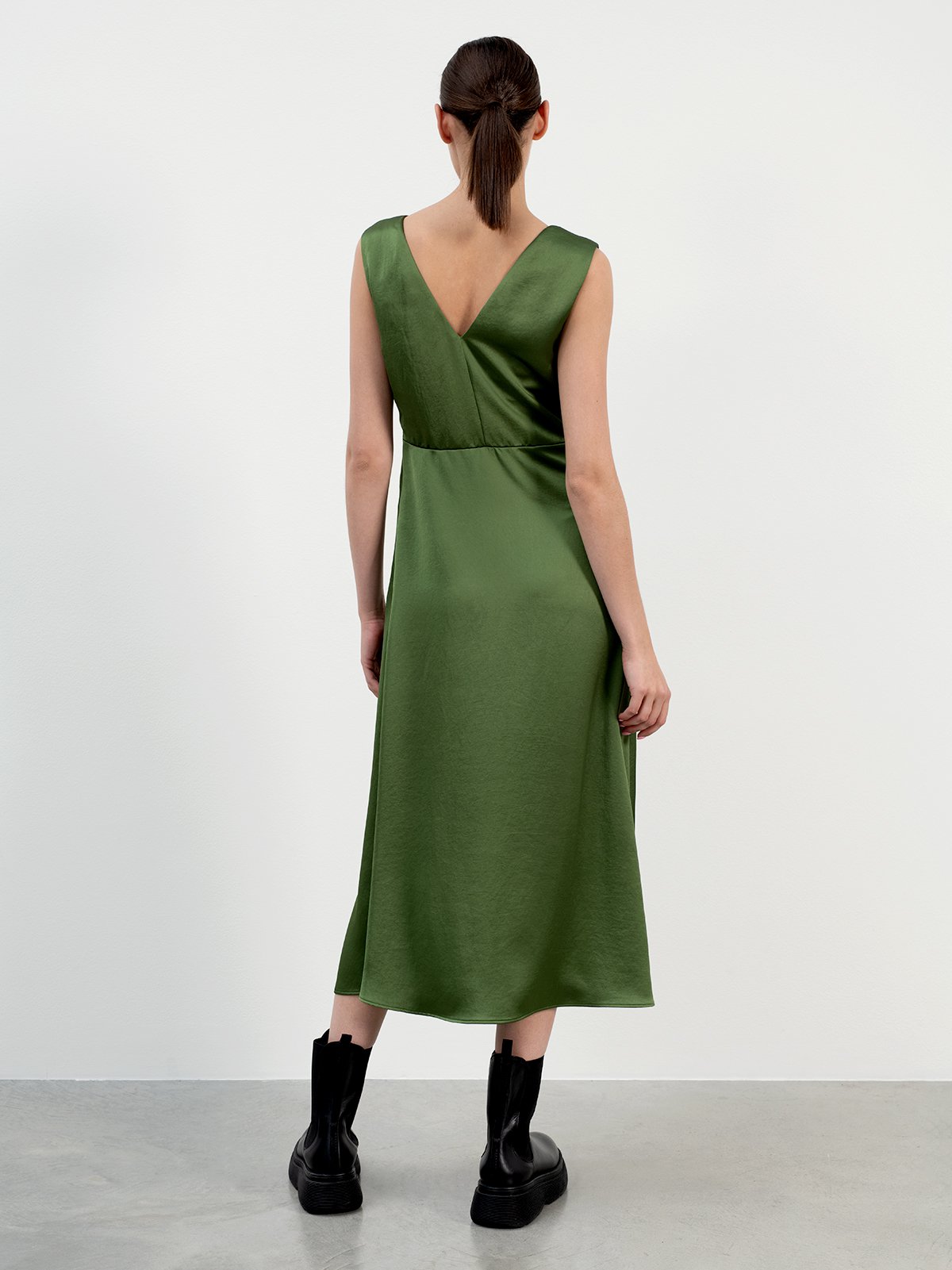 Max mara green silk on sale dress