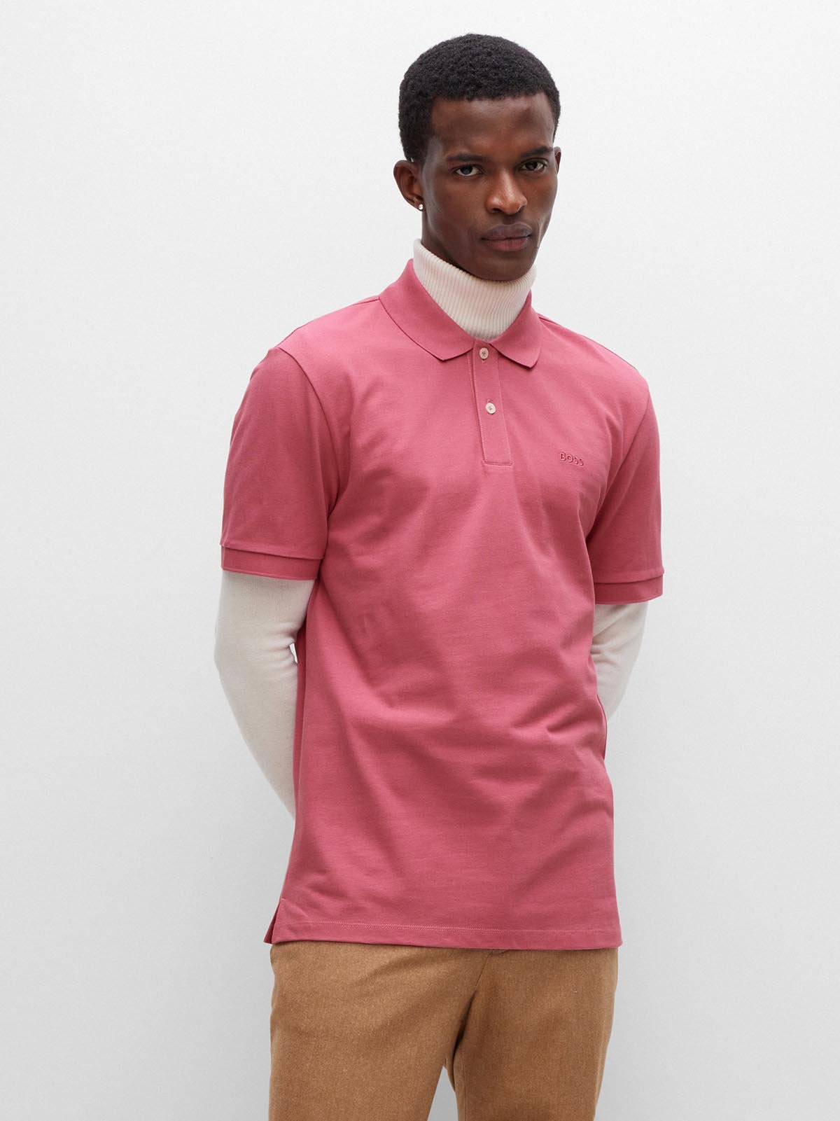 Pink boss outlet polo shirt