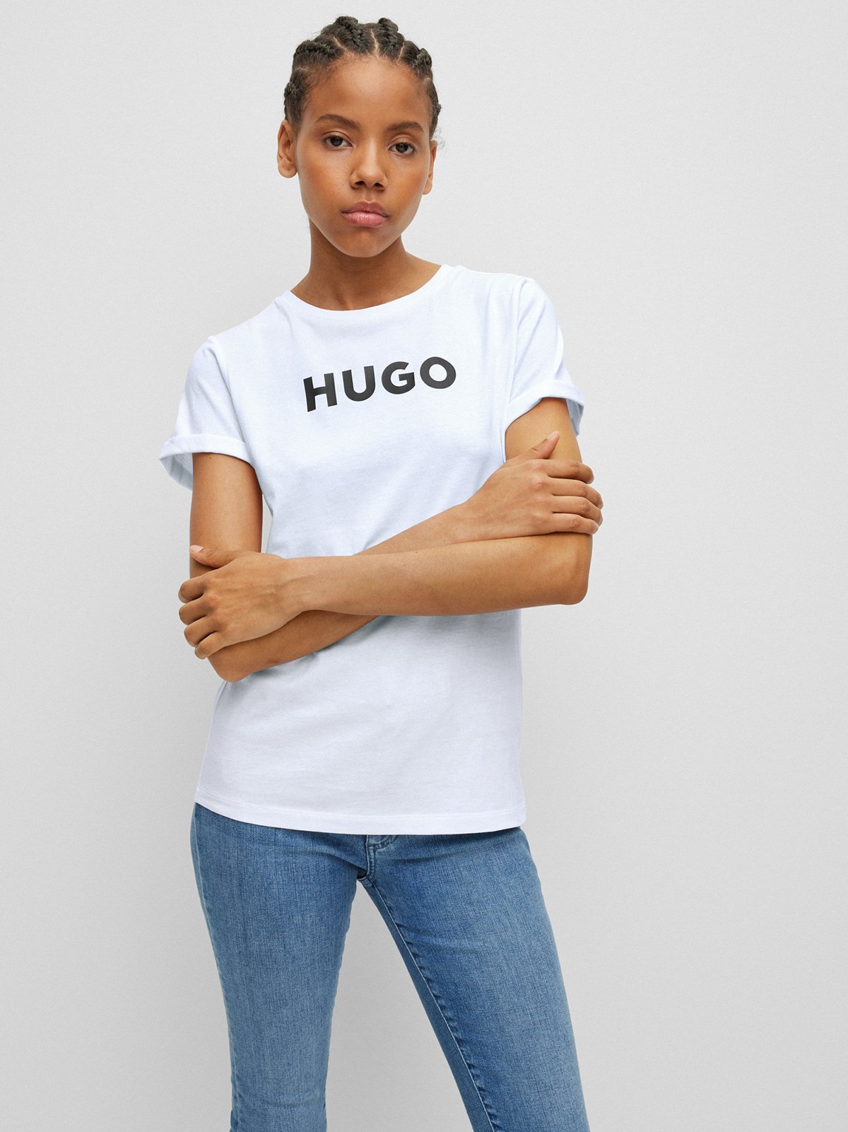 Women's t-shirt s/s white HUGO | Soulz.lt