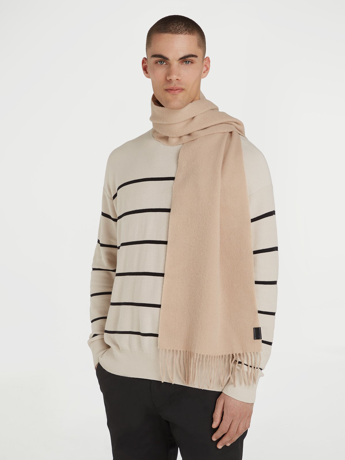 Men s scarf beige Calvin Klein Soulz.lt