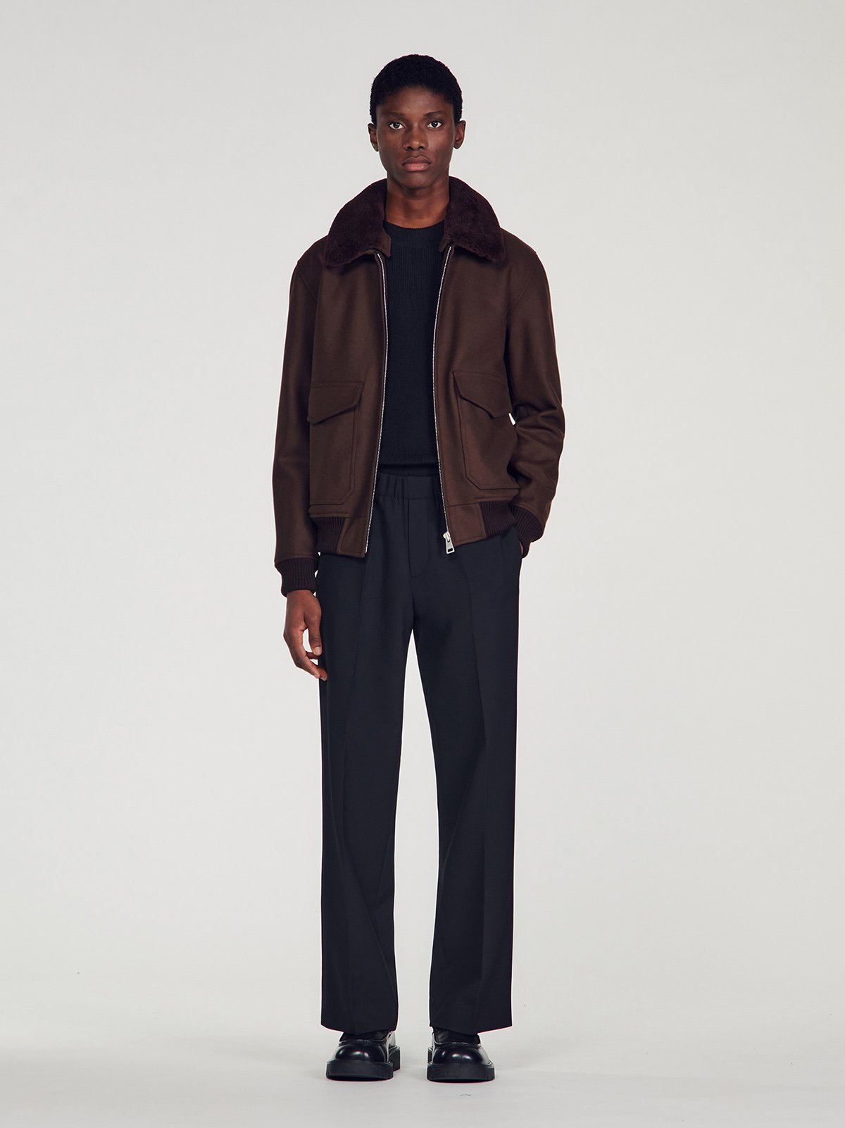 Sandro mens suede jacket deals