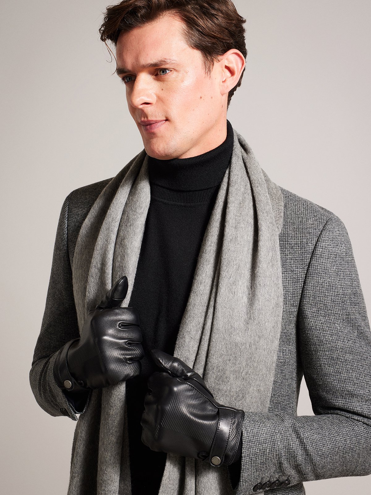 Men s leather gloves black Ted Baker Soulz.lt