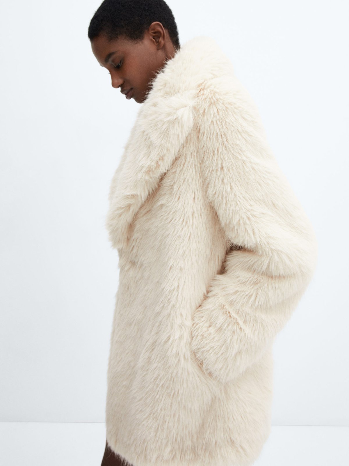 Mango lapels faux fur coat hotsell