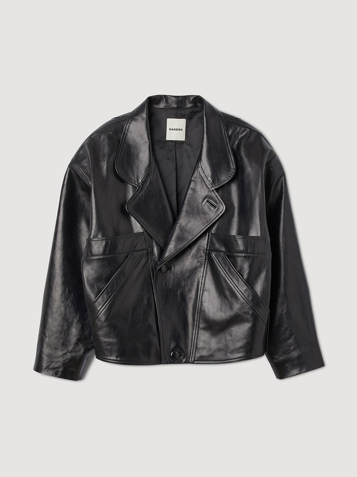 Sandro Black Leather Jacket Distressed Leather Jacket