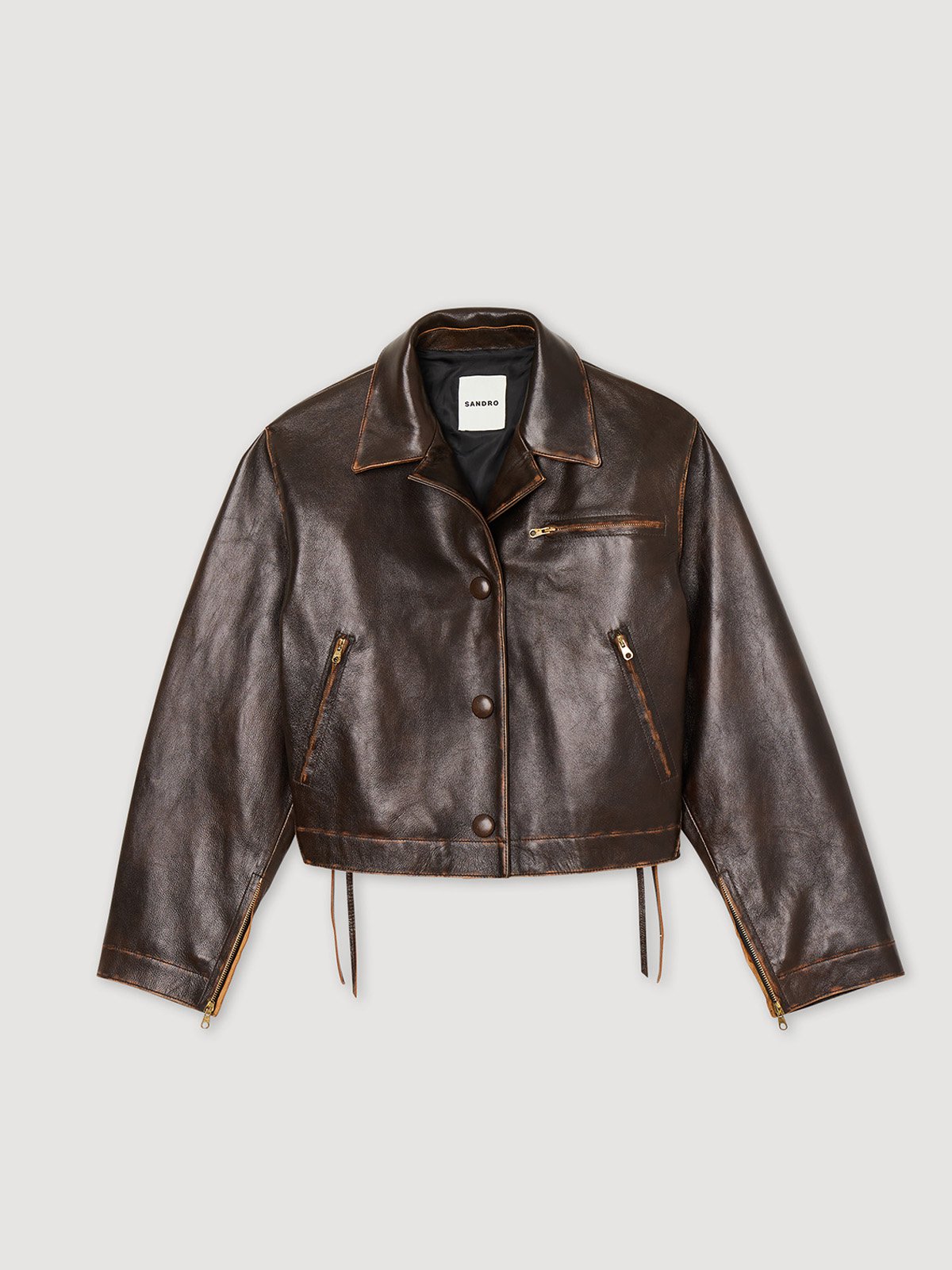 Womens Jacket Sandro Leather Biker Jacket Women's Leather Jacket