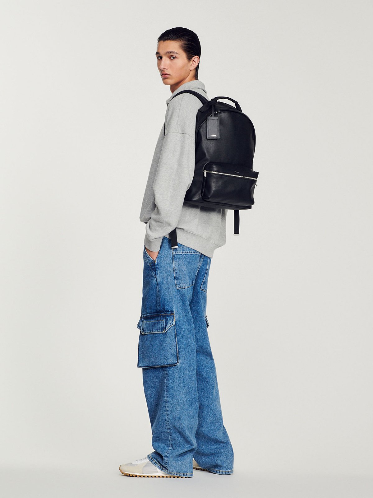 Sandro leather backpack sale