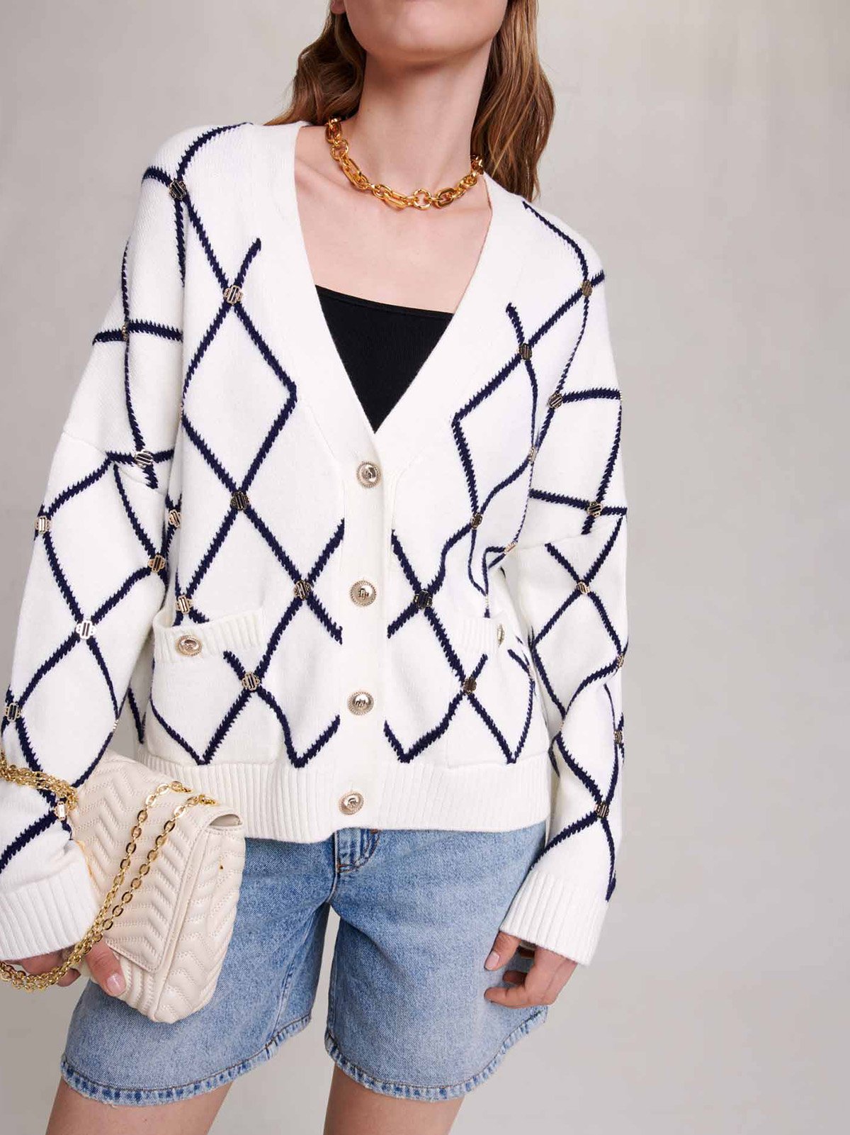 Maje white cardigan best sale