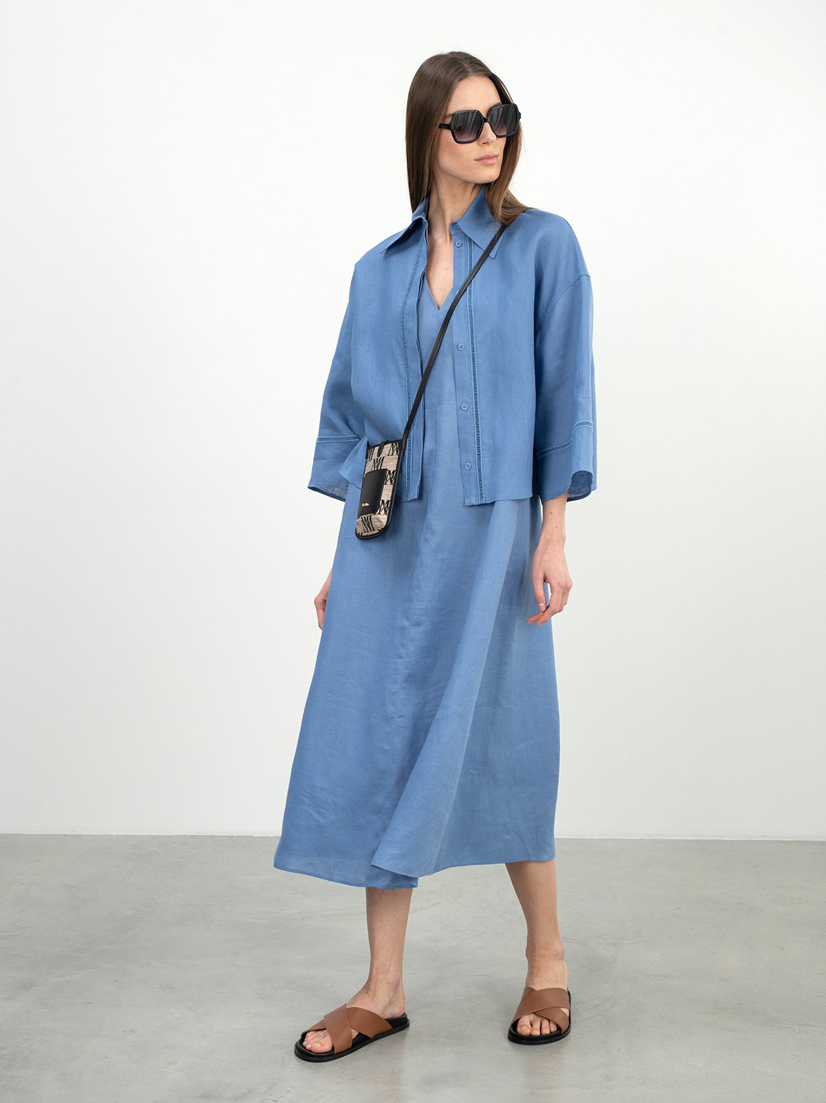 ワンピース MAX MARA STUDIO Woman Dress Blue 2516221051600 005 MAX MARA STUDIO | Navy Women's Long Dress | YOOX