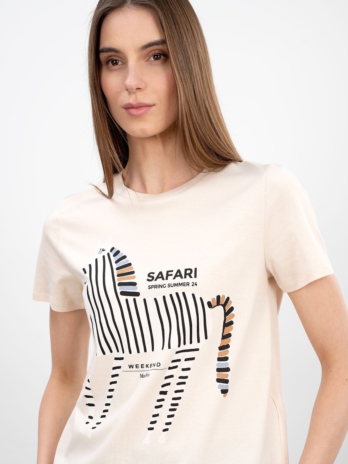 Women's t-shirt s/s beige Weekend Max Mara | Soulz.lt