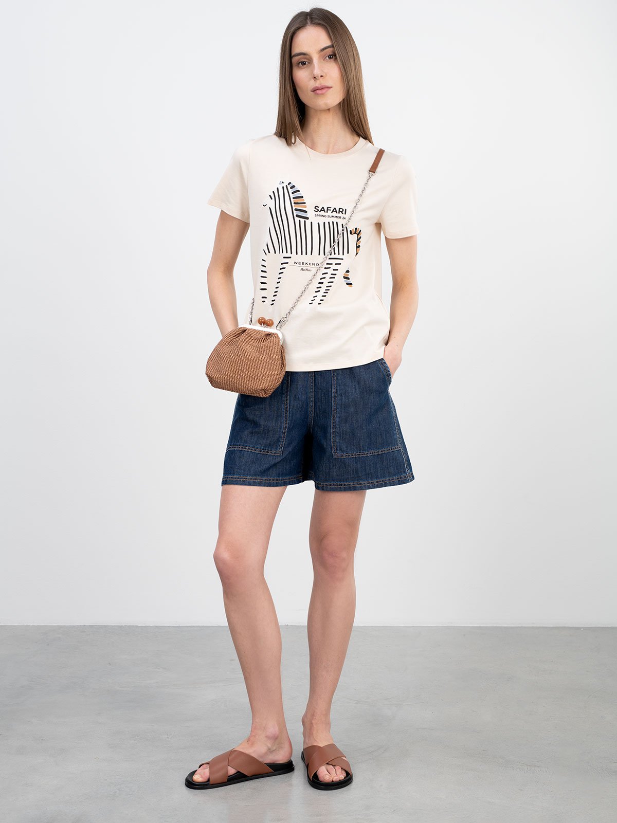 Women's t-shirt s/s beige Weekend Max Mara | Soulz.lt