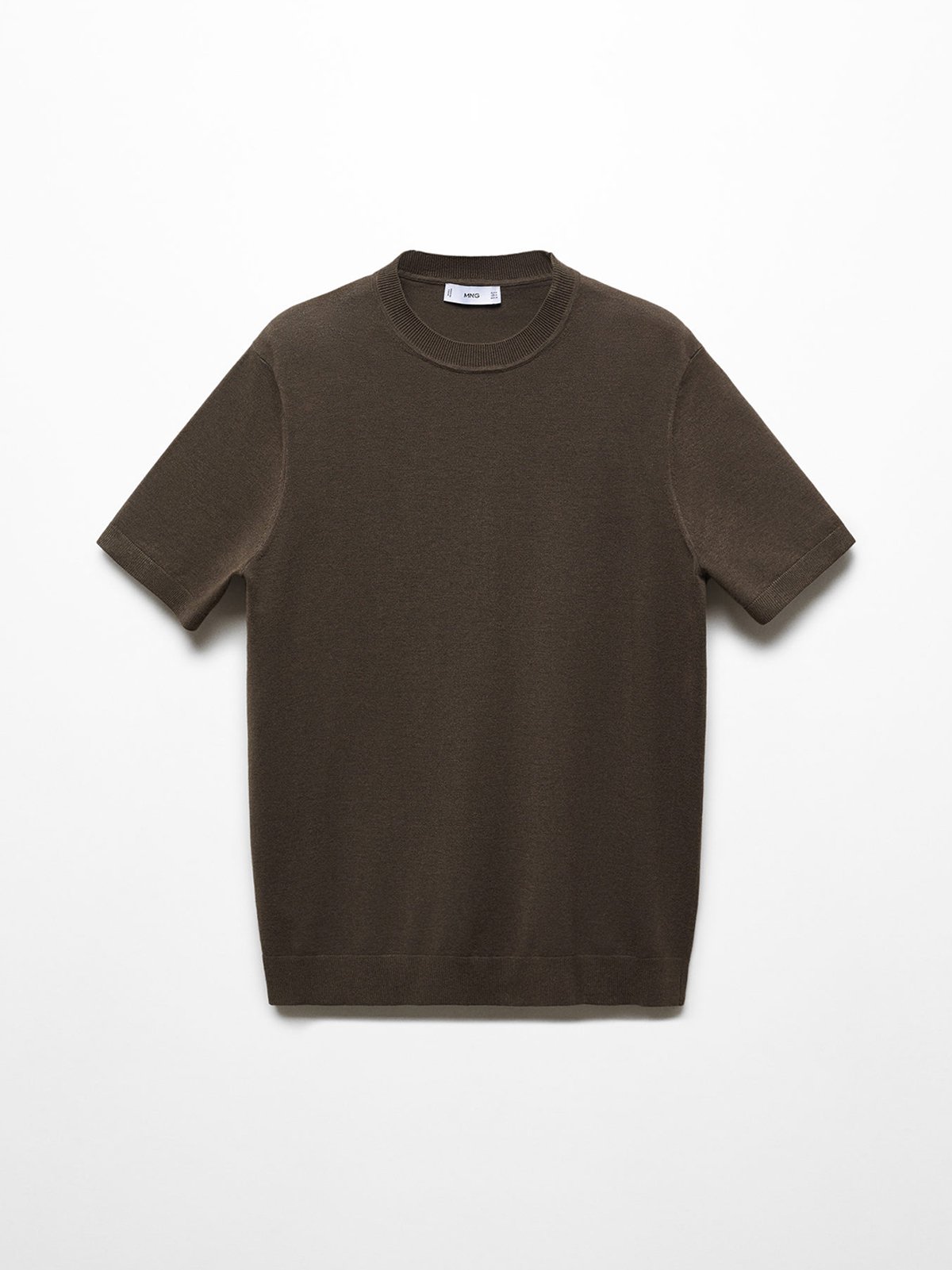Men's t-shirt s/s dark brown MANGO MAN | Soulz.lt