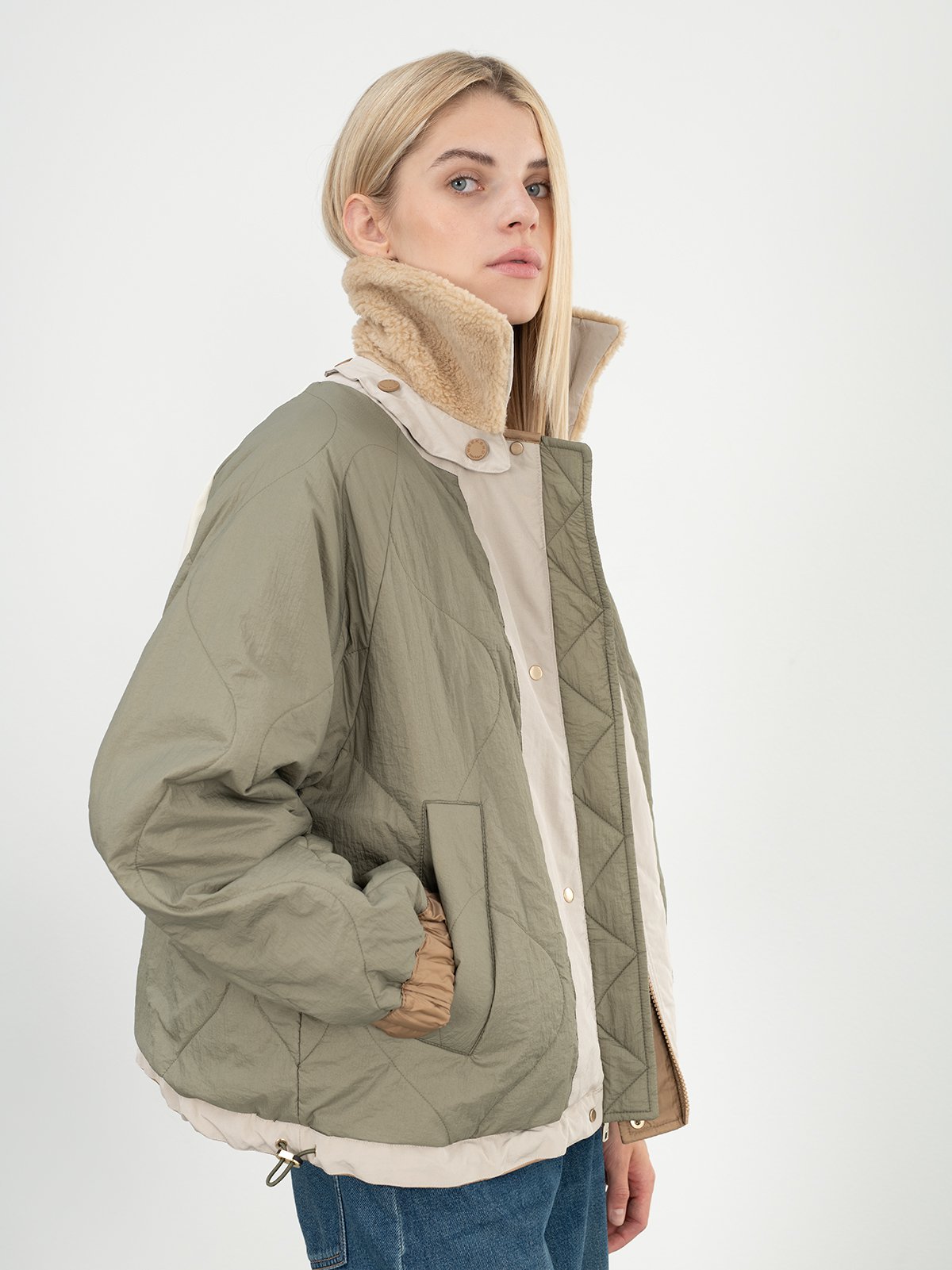 Women's jacket chaki Weekend Max Mara | Soulz.lt
