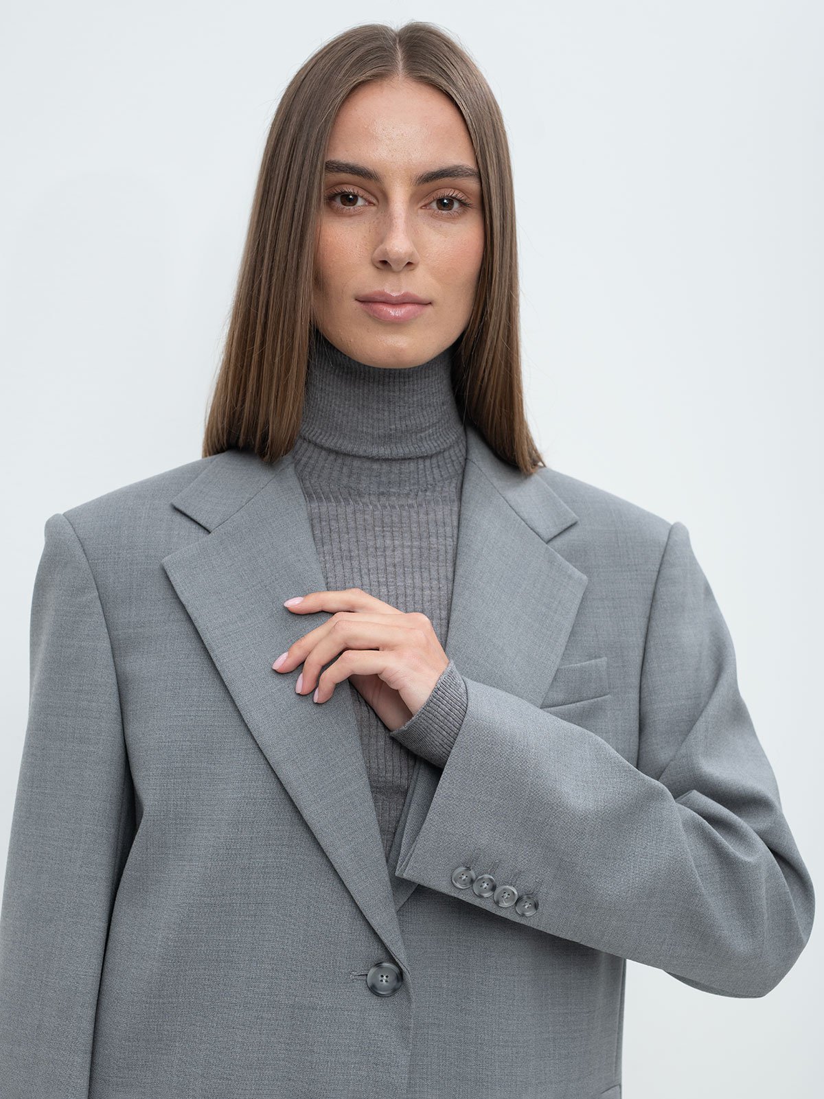 SPORTMAX GREY WOOL BAFFO BLAZER