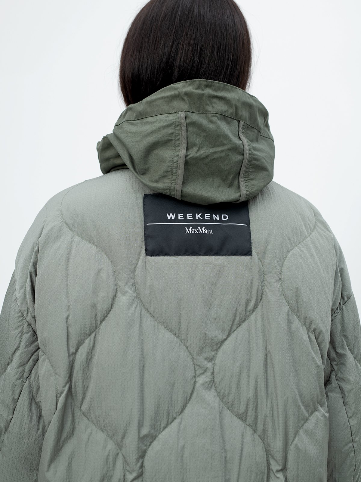 MaxMara hooded army green deals jacket