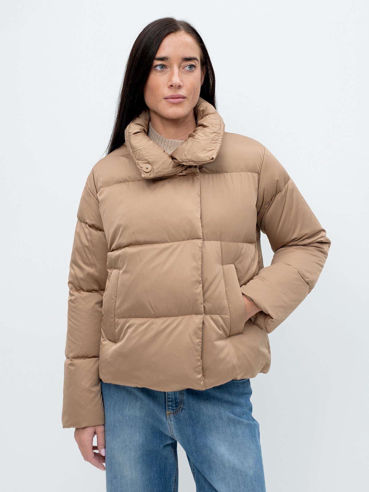 Women's down jacket brown Weekend Max Mara | Soulz.lt