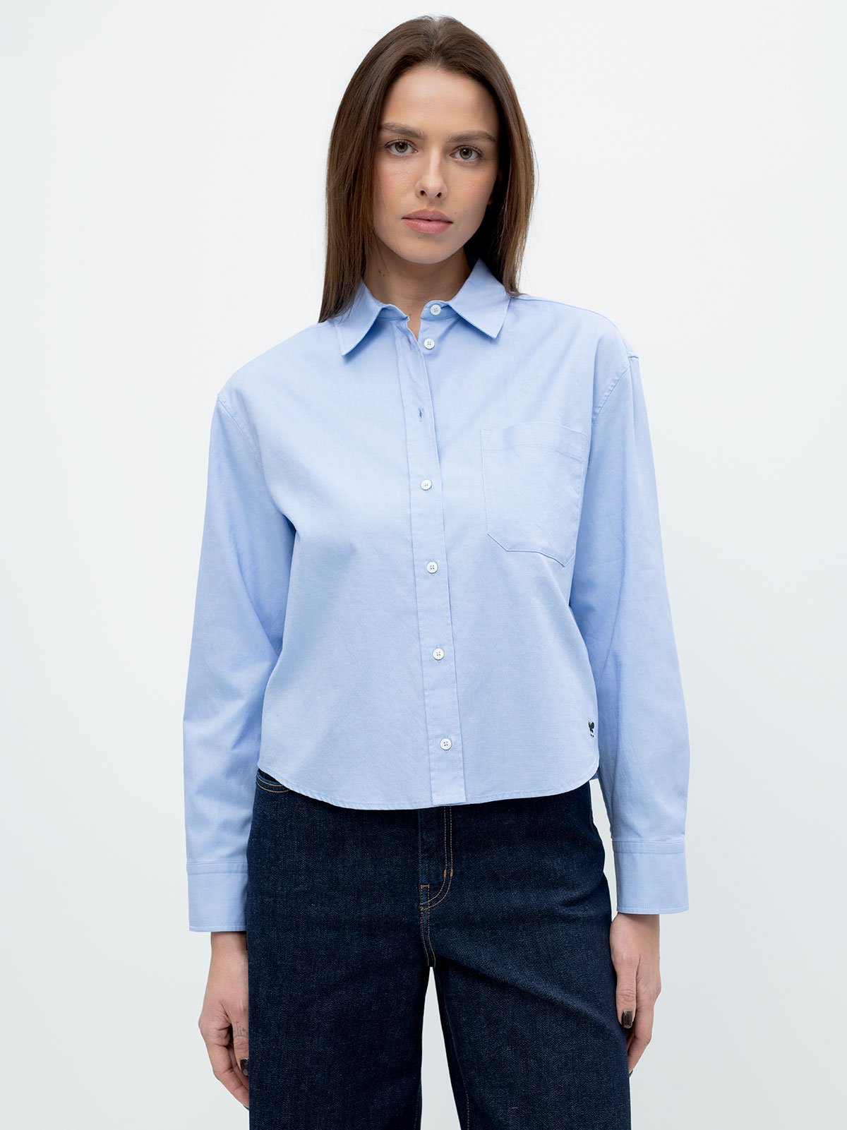 Women's shirt l/s light blue Weekend Max Mara | Soulz.lt