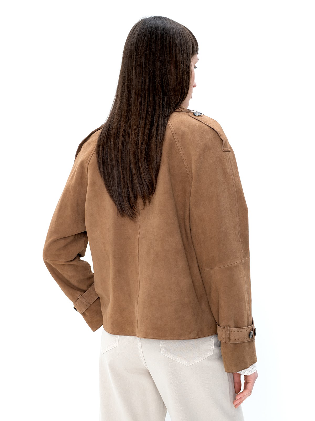 Women's leather blazer brown Weekend Max Mara | Soulz.lt
