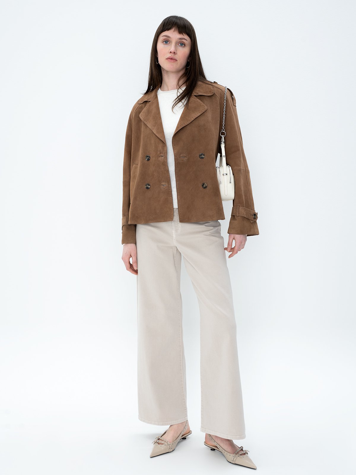 Women's leather blazer brown Weekend Max Mara | Soulz.lt
