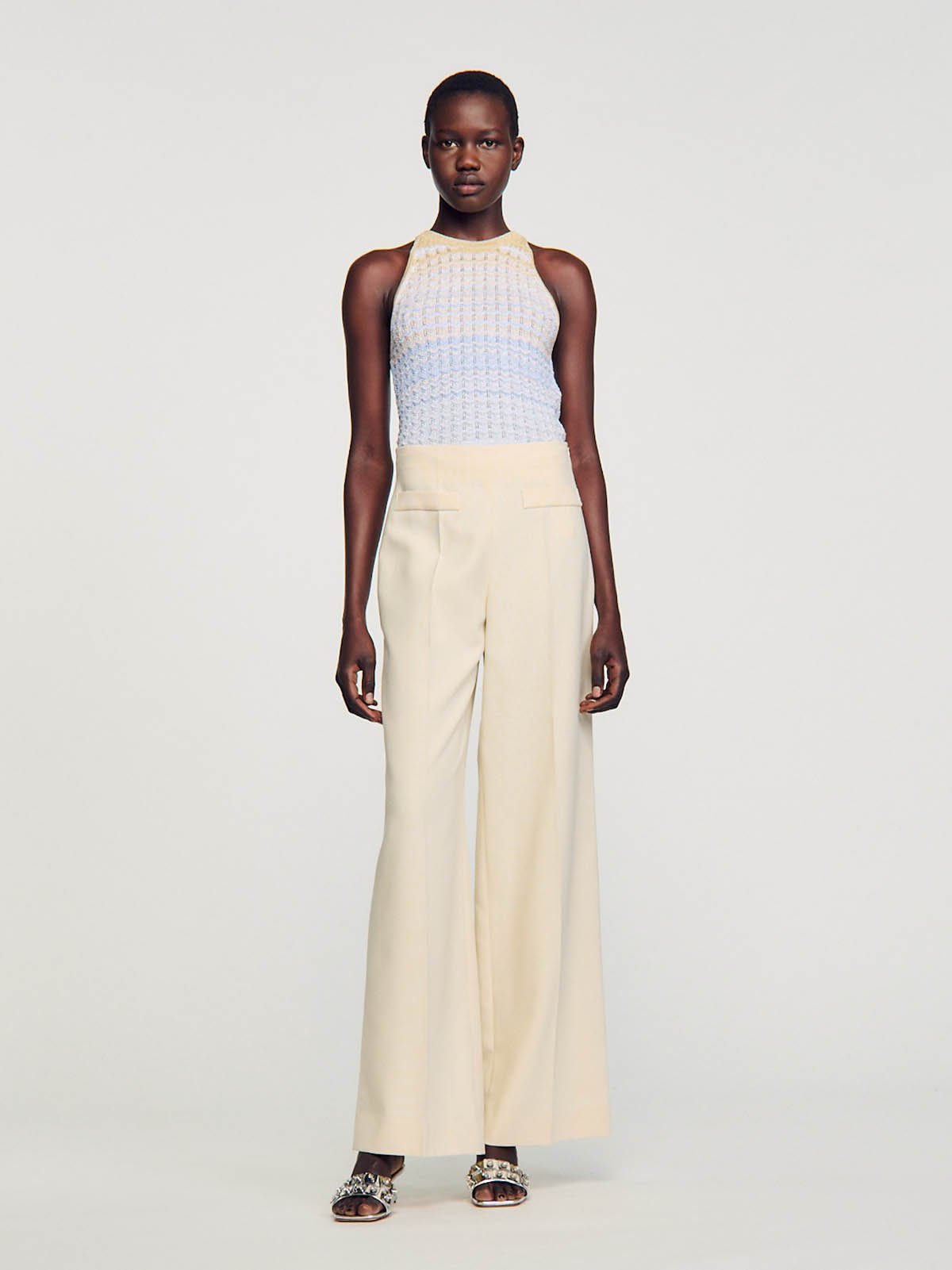 Women's trousers creamy Sandro | Soulz.ee